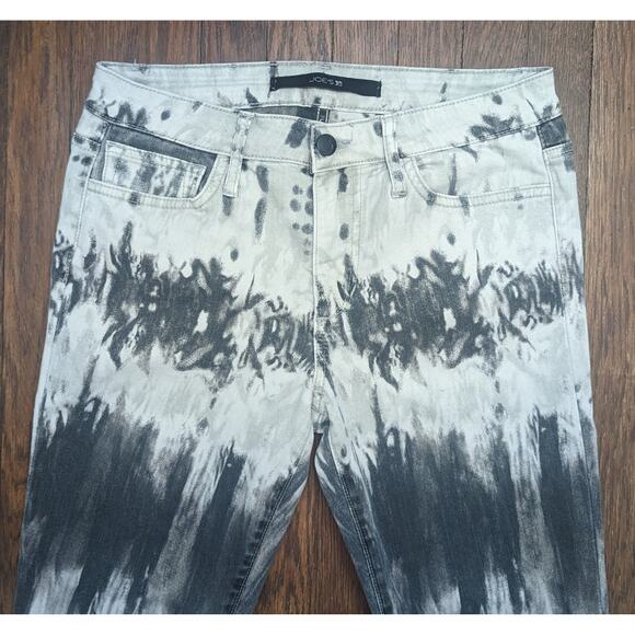 Joe's Jeans Skinny Jeans Stretch Mid-Rise Gray Feather Tie-Dyed Boho Size 4 - Picture 9 of 12